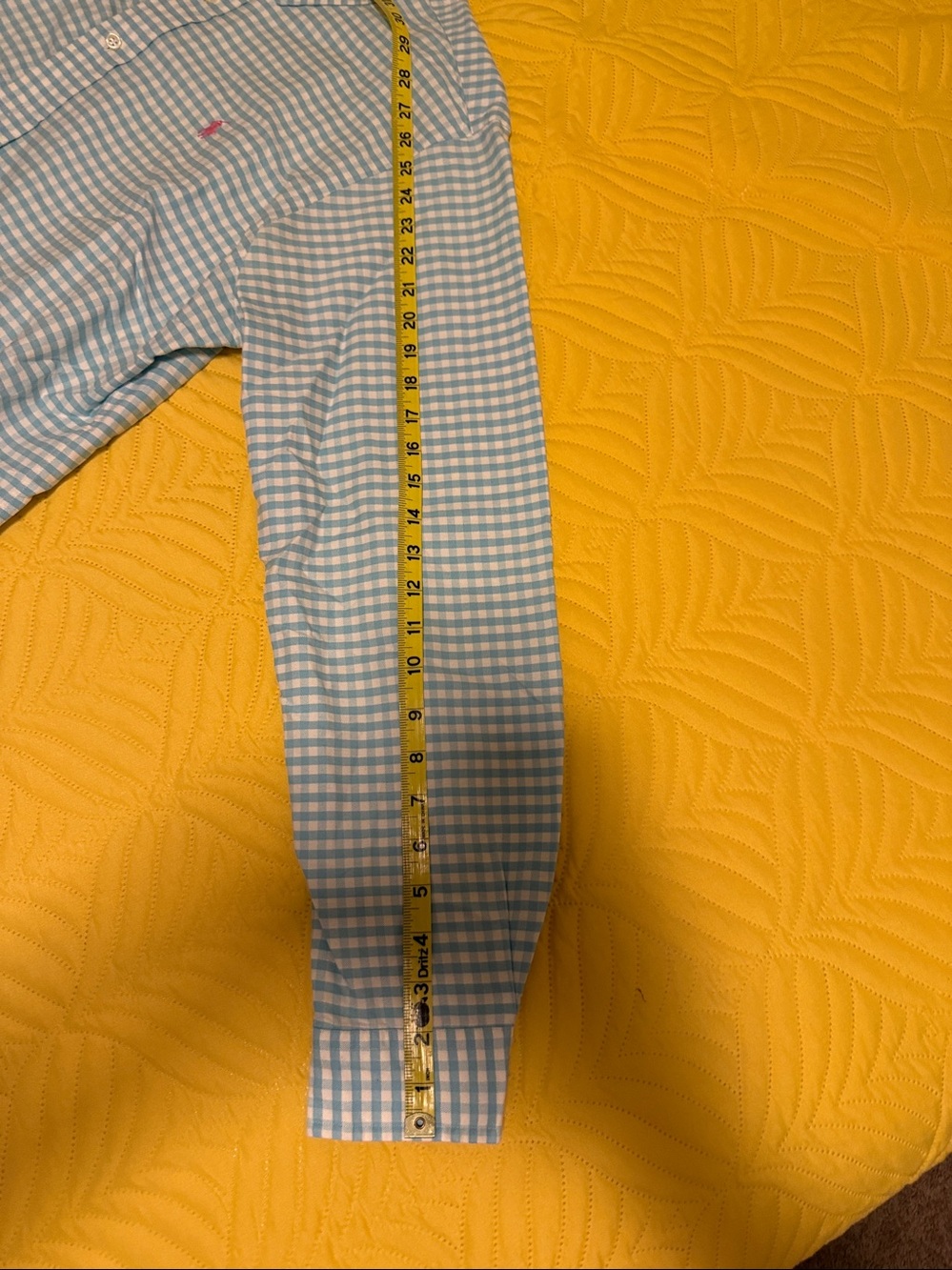 Ralph Lauren custom fit Sky Blue Checkered Men's Shirt - Picture 5 of 5